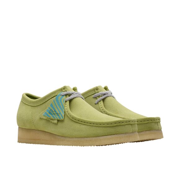 NWT Clarks Men's Wallabee Oxford Pale Lime Suede 12 Medium
